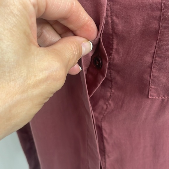 Frank & Oak Dusty Rose Button Down Shirt Long Sleeve Button Cuff Pocket Size S - Picture 4 of 14